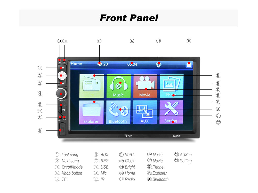 Auto-Multimedia 7010B Sistem 7 inča