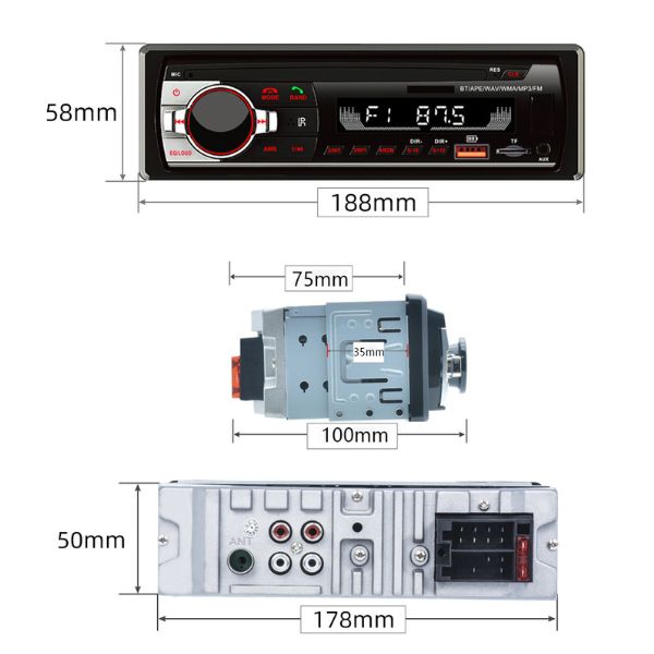 Bluetooth auto radio - MP3 plejer -  LCD