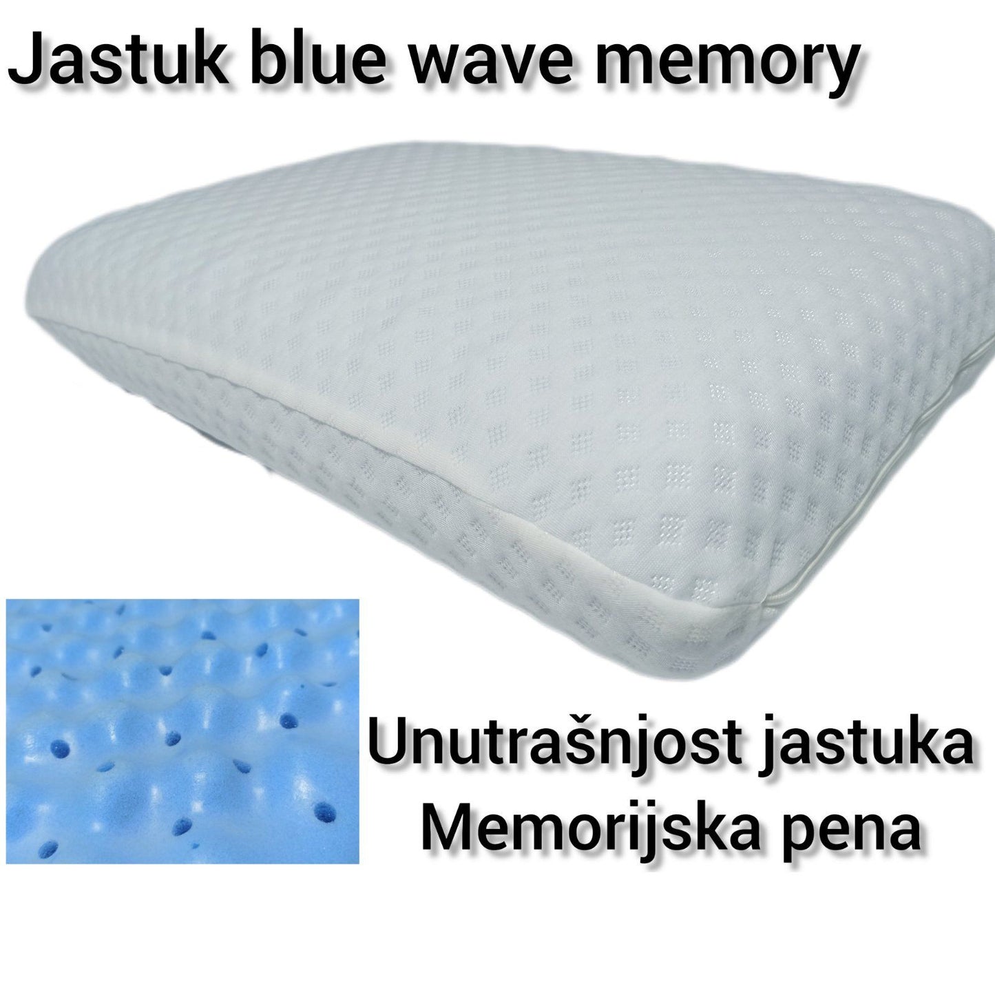 Memorijski jastuk Blue Wave Memory 60x40cm