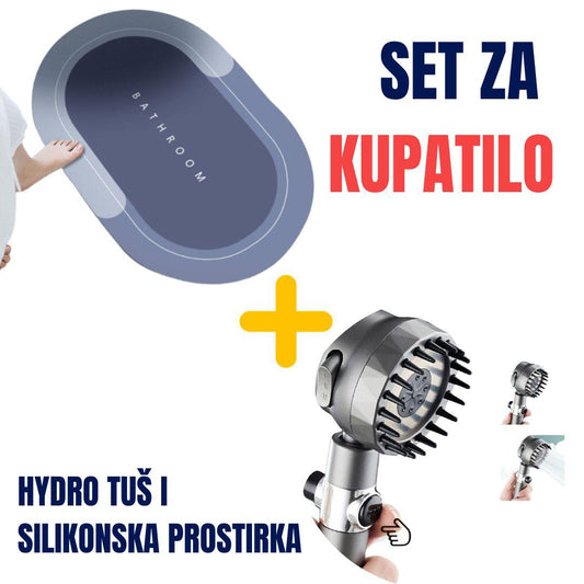 Set za kupatilo, Hydro Tuš i Silikonska Prostirka za Kupatilo